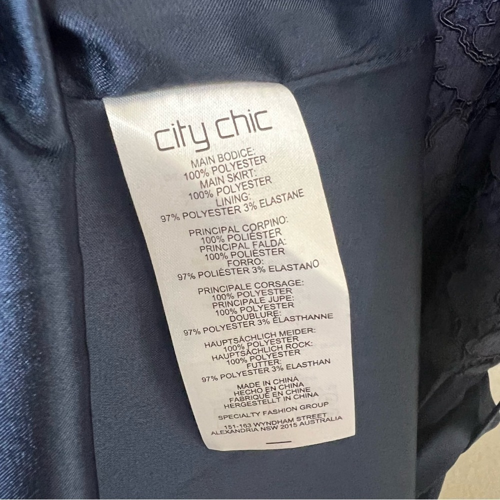 CITY CHIC Off-The-Shoulder A-Line Gown Navy Blue 14 - Picture 9 of 11